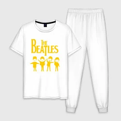 Пижама хлопковая мужская Beatles, цвет: белый