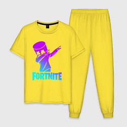 Пижама хлопковая мужская FORTNITE X MARSHMELLO, цвет: желтый