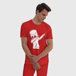 Пижама хлопковая мужская MARSHMELLO DAB, цвет: красный — фото 2