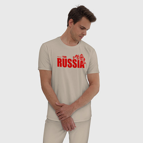 Мужская пижама Russia / Миндальный – фото 3