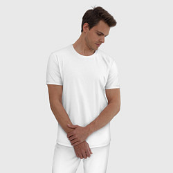 Пижама хлопковая мужская DEMON SLAYER НА СПИНЕ, цвет: белый — фото 2
