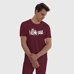 Пижама хлопковая мужская Blink 182, цвет: меланж-бордовый — фото 2