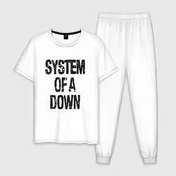 Пижама хлопковая мужская System of a down, цвет: белый