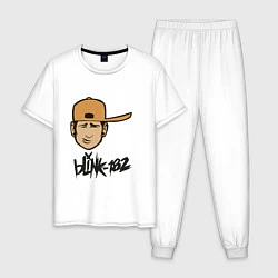 Пижама хлопковая мужская BLINK-182, цвет: белый
