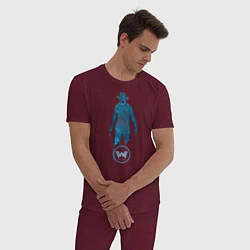 Пижама хлопковая мужская Westworld Chip, цвет: меланж-бордовый — фото 2
