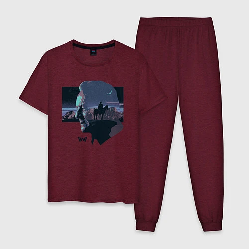 Мужская пижама Westworld / Меланж-бордовый – фото 1