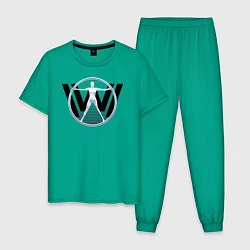 Пижама хлопковая мужская Westworld, цвет: зеленый