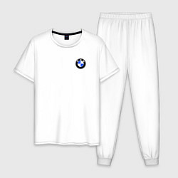 Пижама хлопковая мужская BMW, цвет: белый