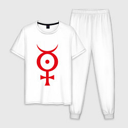 Пижама хлопковая мужская Marilyn Manson, цвет: белый