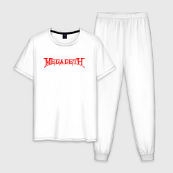 Пижама хлопковая мужская Megadeth, цвет: белый