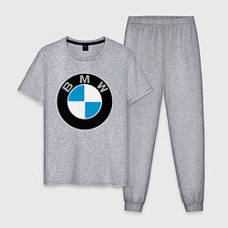 Пижама хлопковая мужская BMW, цвет: меланж