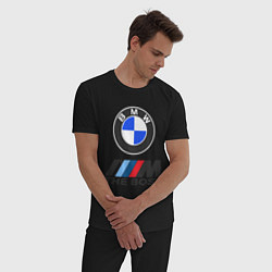 Пижама хлопковая мужская BMW BOSS, цвет: черный — фото 2