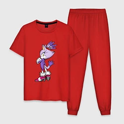 Пижама хлопковая мужская SONIC Кошка Блейз, цвет: красный