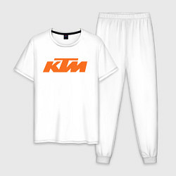 Пижама хлопковая мужская КТм Лого, цвет: белый