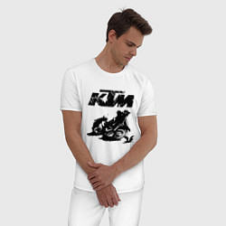 Пижама хлопковая мужская KTM, цвет: белый — фото 2