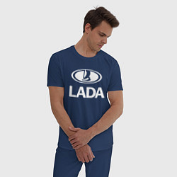 Пижама хлопковая мужская Lada цвета тёмно-синий — фото 2