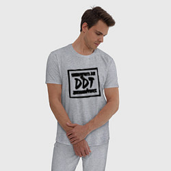 Пижама хлопковая мужская ДДТ Лого, цвет: меланж — фото 2