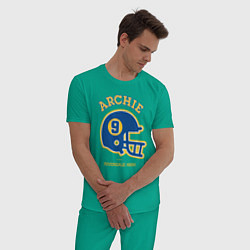 Пижама хлопковая мужская ARCHIE, цвет: зеленый — фото 2