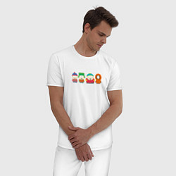 Пижама хлопковая мужская South Park Саус Парк, цвет: белый — фото 2