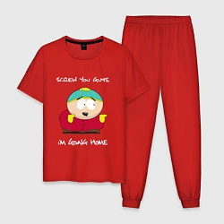 Пижама хлопковая мужская ЮЖНЫЙ ПАРК, цвет: красный