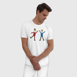 Пижама хлопковая мужская ТЕРЕНС И ФИЛИП, цвет: белый — фото 2