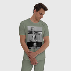 Пижама хлопковая мужская Хочешь? Земфира, цвет: авокадо — фото 2