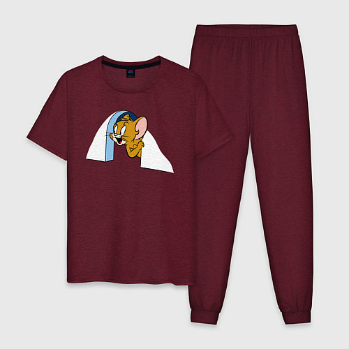 Мужская пижама Jerry / Меланж-бордовый – фото 1
