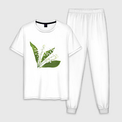 Пижама хлопковая мужская Весна 2020, цвет: белый