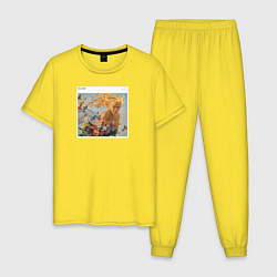 Пижама хлопковая мужская Killers цвета желтый — фото 1