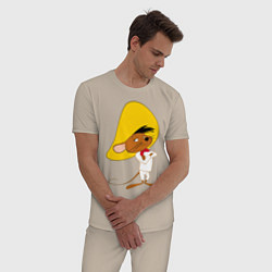 Пижама хлопковая мужская Спиди Гонзалес, цвет: миндальный — фото 2