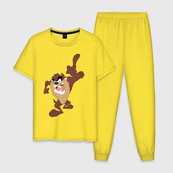Пижама хлопковая мужская Таз, цвет: желтый