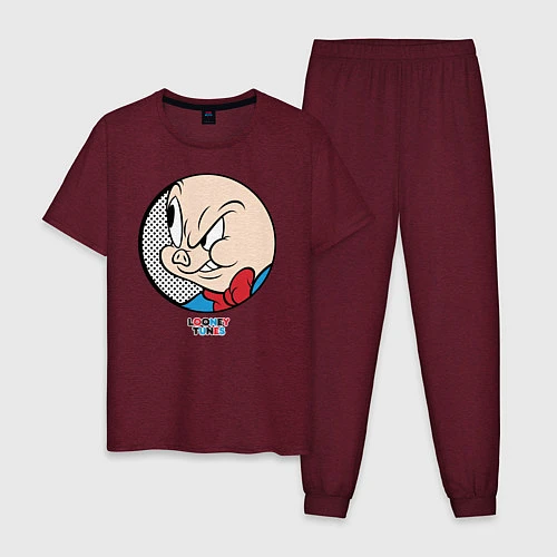 Мужская пижама Porky Pig / Меланж-бордовый – фото 1