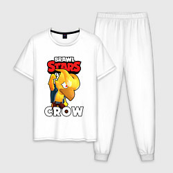 Пижама хлопковая мужская BRAWL STARS CROW PHOENIX, цвет: белый