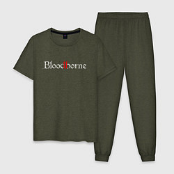 Пижама хлопковая мужская Bloodborne цвета меланж-хаки — фото 1