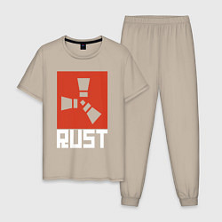 Пижама хлопковая мужская RUST, цвет: миндальный