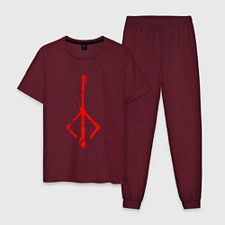 Пижама хлопковая мужская BLOODBORNE, цвет: меланж-бордовый