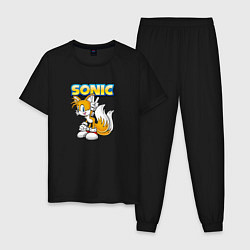 Пижама хлопковая мужская Sonic, цвет: черный