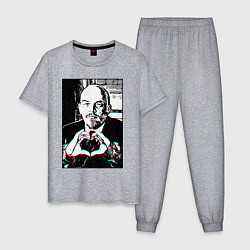 Пижама хлопковая мужская Ленин Oko, цвет: меланж