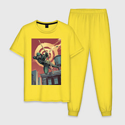 Пижама хлопковая мужская Green Arrow, цвет: желтый