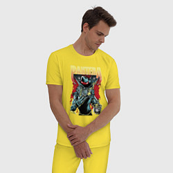 Пижама хлопковая мужская Pantera, цвет: желтый — фото 2