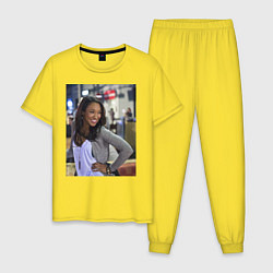 Пижама хлопковая мужская Iris West, цвет: желтый