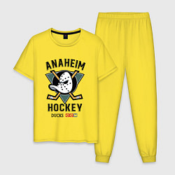 Пижама хлопковая мужская ANAHEIM DUCKS, цвет: желтый