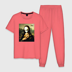 Пижама хлопковая мужская Mona Lisa, цвет: коралловый