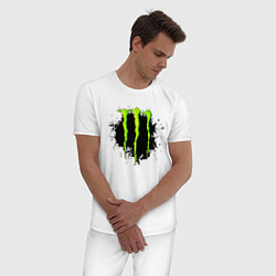 Пижама хлопковая мужская MONSTER ENERGY, цвет: белый — фото 2