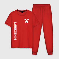 Пижама хлопковая мужская MINECRAFT CREEPER, цвет: красный