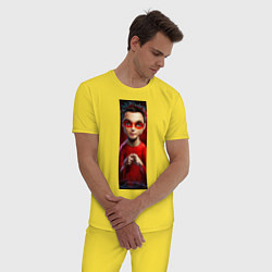 Пижама хлопковая мужская Sheldon, цвет: желтый — фото 2