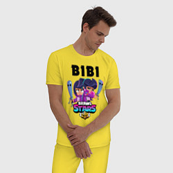 Пижама хлопковая мужская BRAWL STARS BIBI, цвет: желтый — фото 2