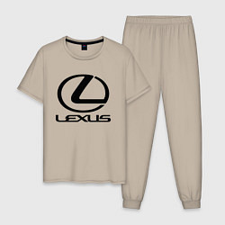 Пижама хлопковая мужская LEXUS, цвет: миндальный