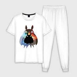 Пижама хлопковая мужская Totoro, цвет: белый