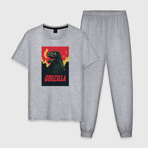 Мужская пижама Godzilla / Меланж – фото 1